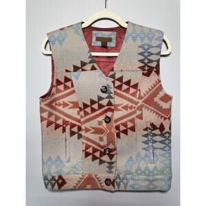 Vintage Pendleton Wool Vest Western Aztec Medium women’s